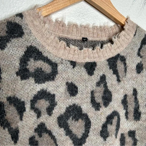 R13 Leopard Crewneck Sweater extra small